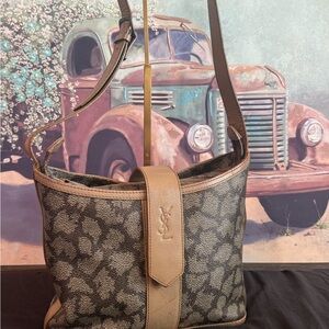 Yves Saint Laurent Vintage Giraffe Embossed Bag with Adjustable Strap